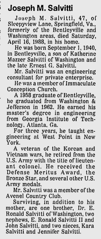 Joseph M. Salvitti obituary
